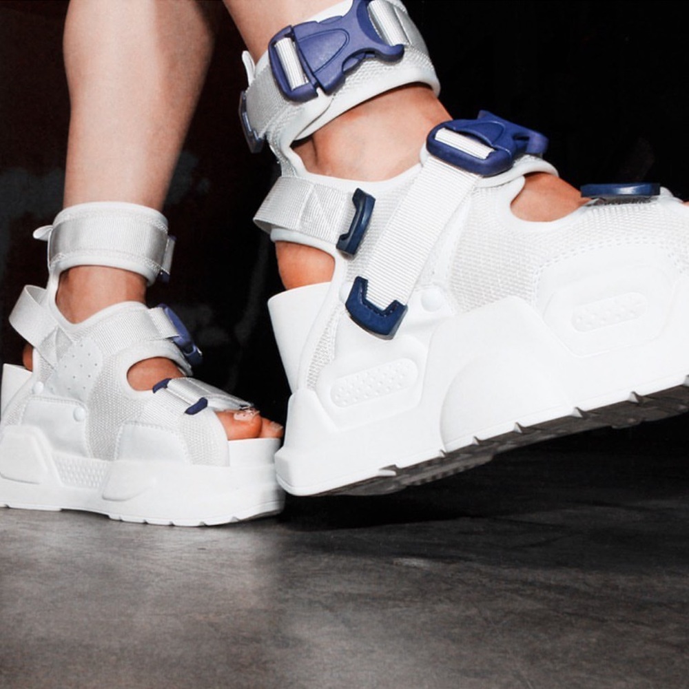 Anthony Wang white/purple platform sandal - Picture 2 of 9
